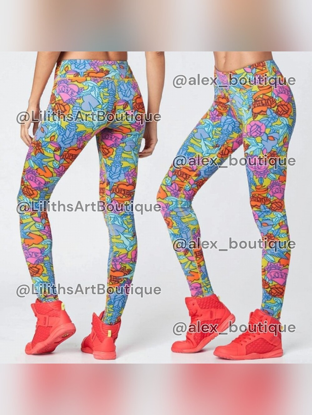 Zumba Love Long Leggings Rain Mist Size S (E053)